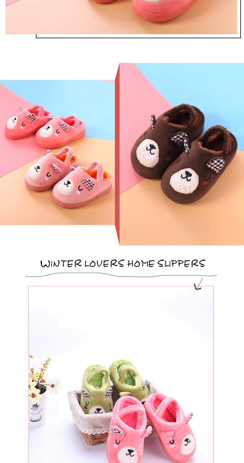 Pantoufles enfants en suède pour hiver - semelle caoutchouc - Ref 1024419 Image 16