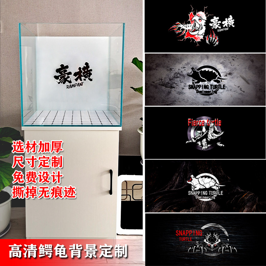 Fish tank hanging painting with high definition avocado box sticker Amazon Three lakes Cired snapper View decoration Non-PU plate outer side