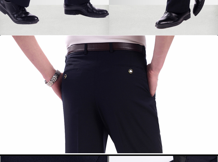 Grand Jue Jindun quần nam mùa hè phần mỏng đôi xếp li lỏng cao eo squat trung niên phù hợp với quần daddy áo suit nam