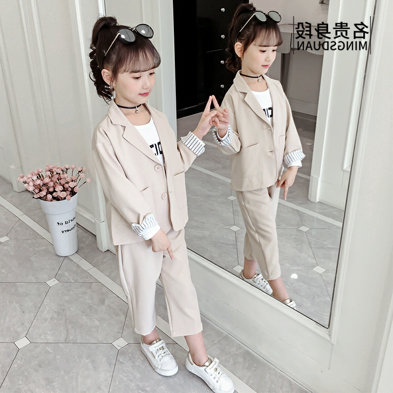 OGTO OGATU Girl SPRING DRESS 2020 NEW phiên bản Hàn Quốc NET RED Childrens SUIT YANGQI Xuân Thu Womens BIG.