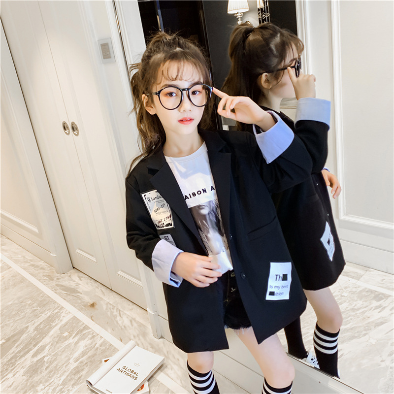 Cô gái phù hợp với áo khoác 2020 mới mùa xuân khí nước ngoài váy mới của Hàn Quốc phiên bản của thủy triều của trẻ em lớn mùa xuân và mùa thu áo khoác.