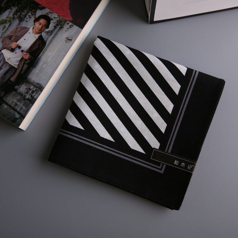 He Muji Murong Handkerchief Men's pure cotton handkerchief sweats soft imported fabric Small handkerchief portable thick