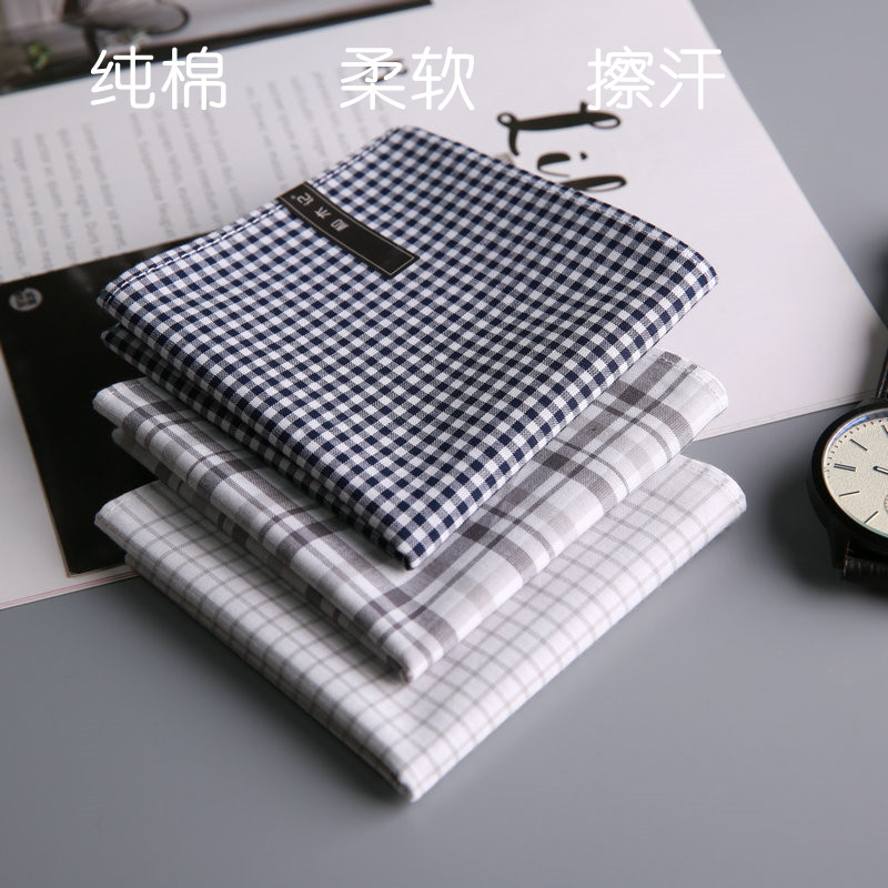 And wood note 7-year handkerchief pure cotton men's thick solid Japan with a sweat-towel full cotton handkerchief 40cm presents