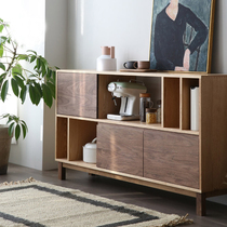 Shrimp all solid wood dining side cabinet Modern living room storage cabinet Simple multi-function locker drawer locker