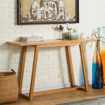 Modern simple entrance table Pure solid wood entrance table Nordic foyer table Log style entrance table for corridor table