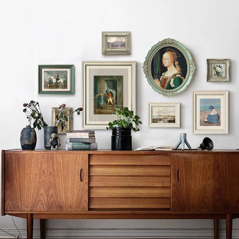 American Living Room Photo Wall Free of Punch Eurostyle Creative Light Lavish Wall Composition Retro Dining Room Wall Decoration Hanging Painting-Taobao