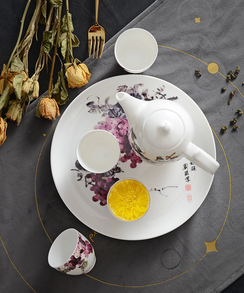 Hua guang ceramics of autumn ipads China tea set suit kung fu tea set gift box to recognize Chinese tea set 6 piece