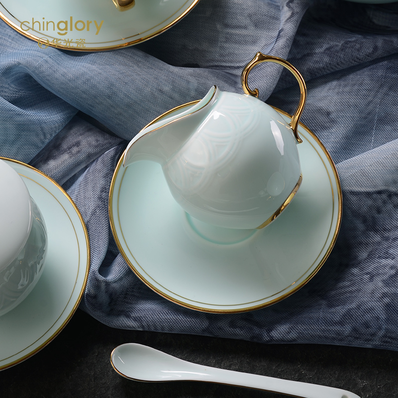 Uh guano countries celadon porcelain China 24 head with porcelain coffee suit sco summit the head of state