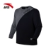 Anta 2019 hè mới áo thun áo len nam thể thao dệt kim cổ tròn áo thun dài tay áo thun giản dị - Thể thao lông cừu / jumper áo hoodie xanh dương Thể thao lông cừu / jumper