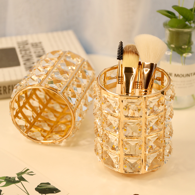 Crystal Makeup Brush Containing Silo O-style desktop Makeup Table Beauty Dresser Brow with Box Pen Brush Barrel Shelve