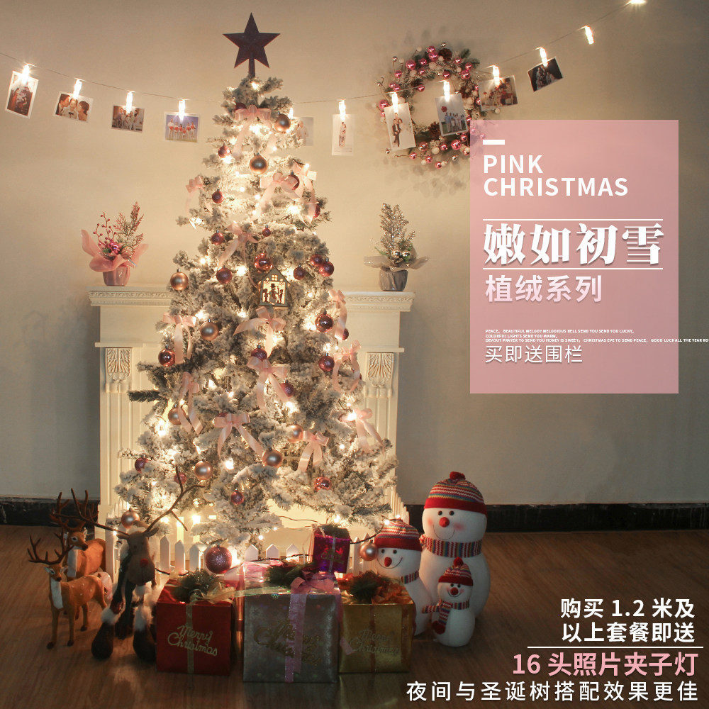 Christmas Tree Christmas Tree Package 1 5 m 1 8 m 2 1 m 2 4 m Encrypted Flocking Snowy Christmas Scene Decoration