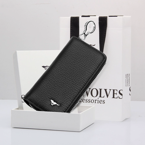 Septwolves, ключница, маленький универсальный кожаный картхолдер, из натуральной кожи, 2 в 1