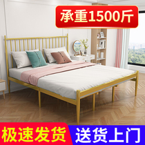 Wrought iron bed Double bed Single bed Princess bed European style simple modern rental room Net red bed Iron frame bed 1 21 5