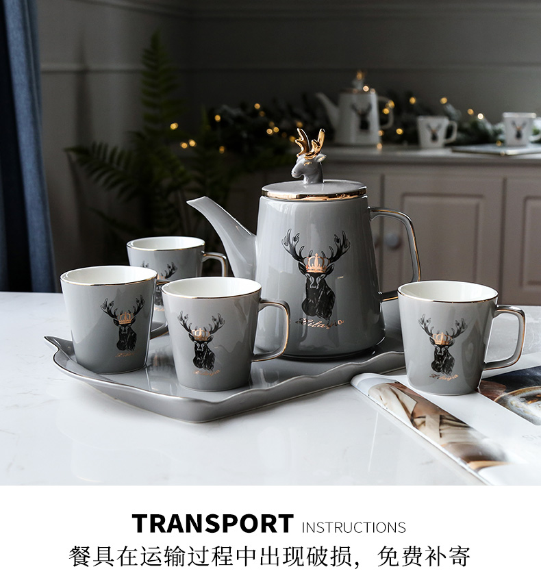 Open to booking a Nordic teapot teacup suit household glass, I and contracted sitting room ceramic cup with a complete set of tea cups