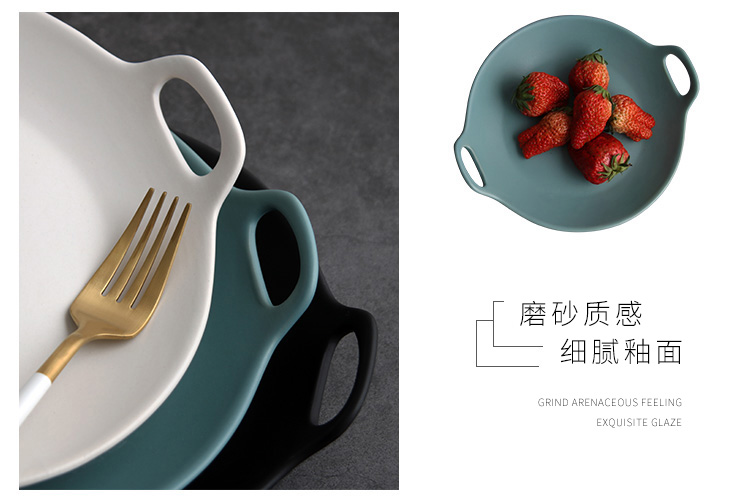 Plate ceramic household creative rectangular fish dish of continental Plate Plate tableware move for western dishes