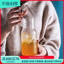 Glass jug juice jug Japanese style glass cold water jug cool water cup home cool water jug cool white open kettle cool water bottle summer