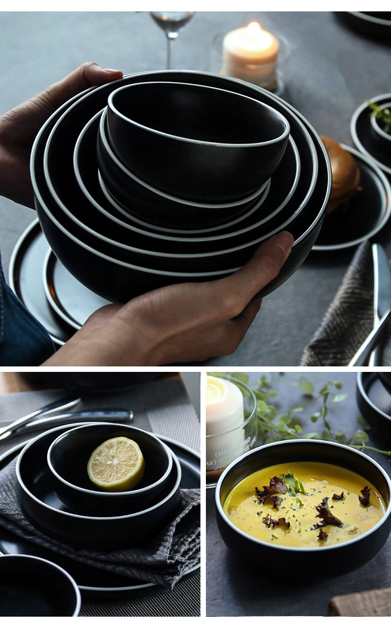 Eat to use household fruit salad bowl creative ceramic bowl of rice, a bowl of the big bowl rainbow such use Japanese - style tableware dish bowl