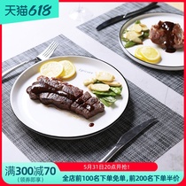 Steak Knife Fork Dish Suit Home Lovers Eu Style Western Dining Cutlery Creativity Full Set Western Dining Tray Ceramic Steak Tray