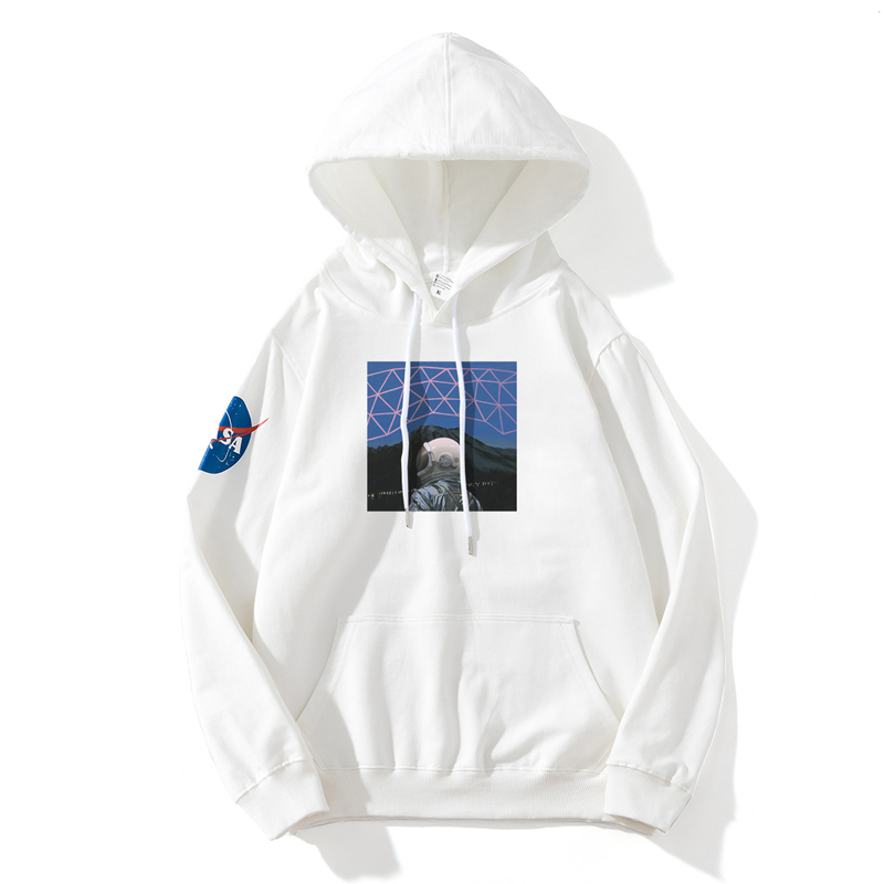 NASA astronauts co-name sweater men trend couple hooded pullover loose plus velvet hoodie autumn and winter coat tide
