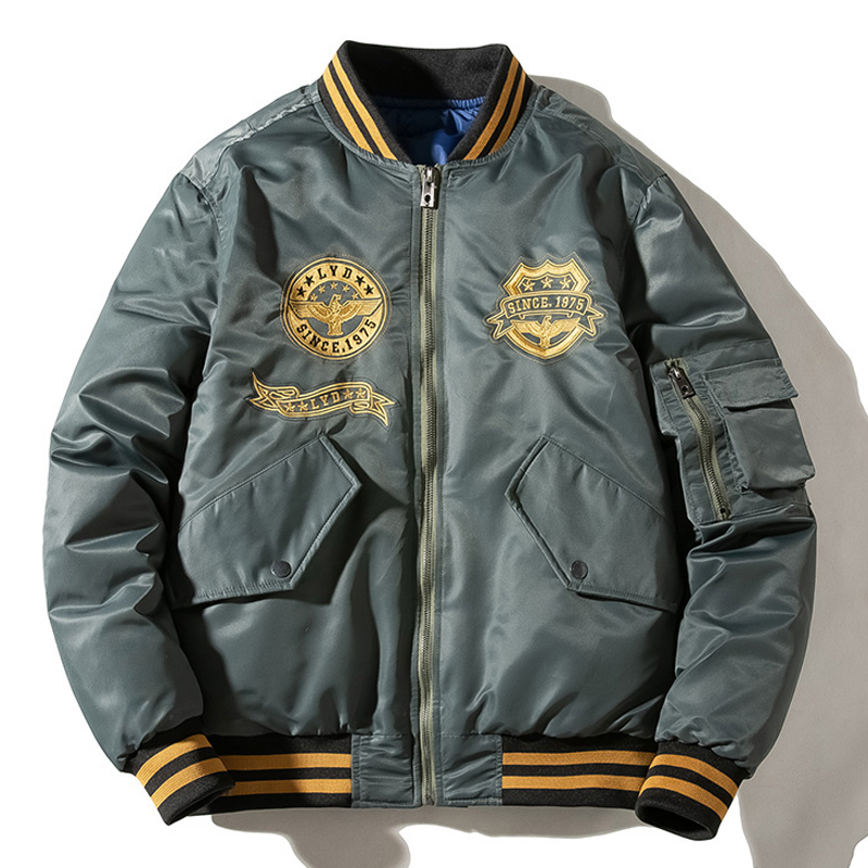 Autumn and winter coat men's cotton jacket bomber jacket Korean version trend loose embroidery thick baseball uniform men's tide brand