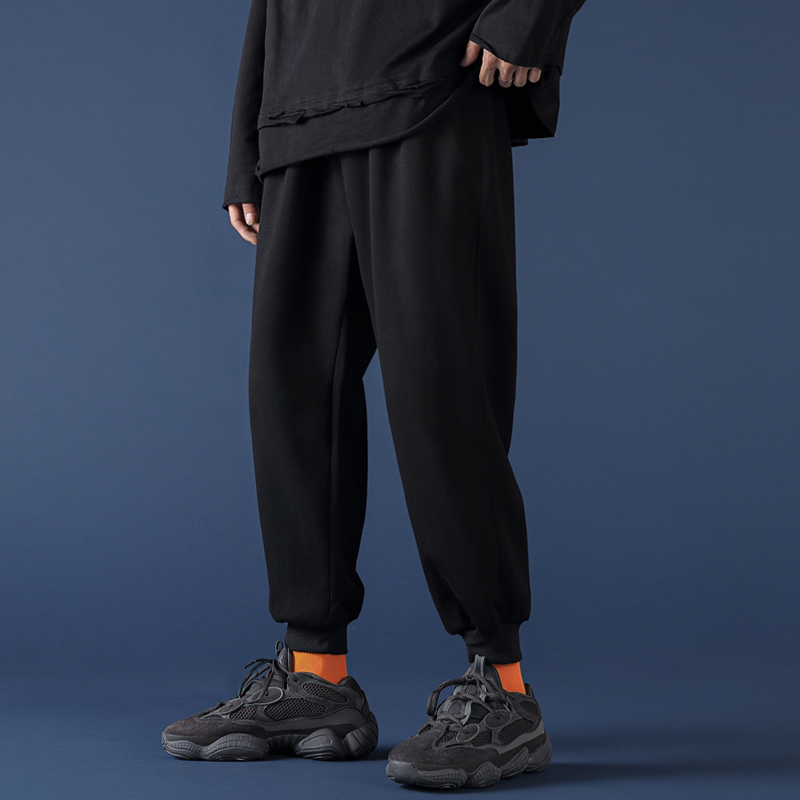 Pants men knit sweatpants loose tide brand cropped pants 2020 spring and autumn trend corset foot casual plus size sweatpants men