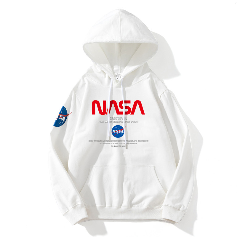 NASA co-astronaut sweatshirt men autumn winter trend loose coat male and female couple hooded pullet plus fleece hoodie