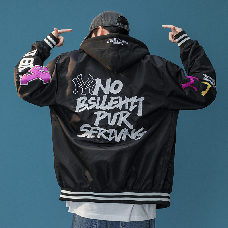 Embroidered jacket men's spring and autumn new fashion brand stream ma1 bomber jacket for male students casual loose baseball uniform
