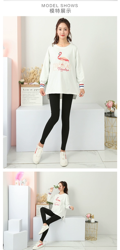 Quần legging bà bầu xuân hè mặc phần mỏng 2018 thu đông thời trang mới cotton dày cộng với nhung ấm bụng nâng quần