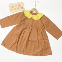 Han Shang childrens clothing girls spring and autumn full cotton Korean wind doll one-piece dress