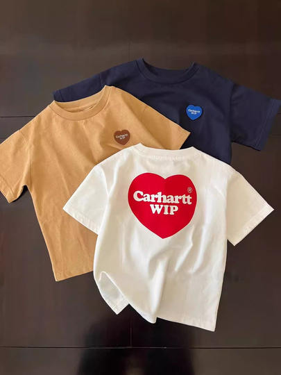 Children's short-sleeved t-shirt summer wear boys summer baby 2025 new style girls half-sleeved summer love boys and children