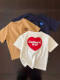 Children's short-sleeved t-shirt summer wear boys summer baby 2025 new style girls half-sleeved summer love boys and children