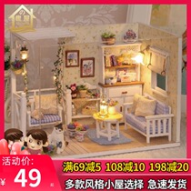 Smart House Diy Lodge Small Cat Diary Handmade Wooden Toy House Model Send Birthday gift men and women