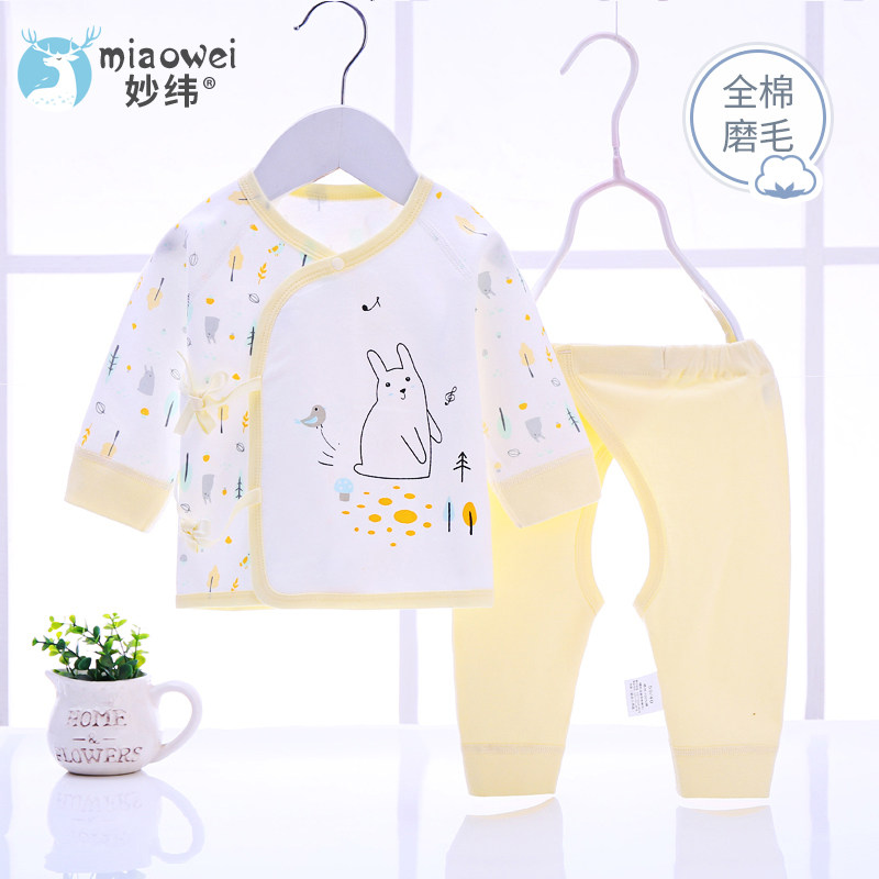 Baby monk's clothes for spring and autumn lingerie suit 0-3 months 6 pure cotton baby autumn clothes for newborn baby clothes