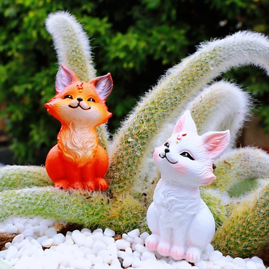 Cute nine-tailed fox tail succulent flowerpot ornament