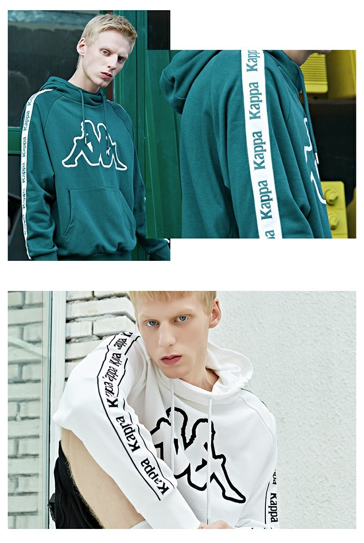 KAPPA Kappa cặp đôi nam nữ và áo len có dây áo hoodie giản dị rộng size 2019 - Thể thao lông cừu / jumper hoodie nam