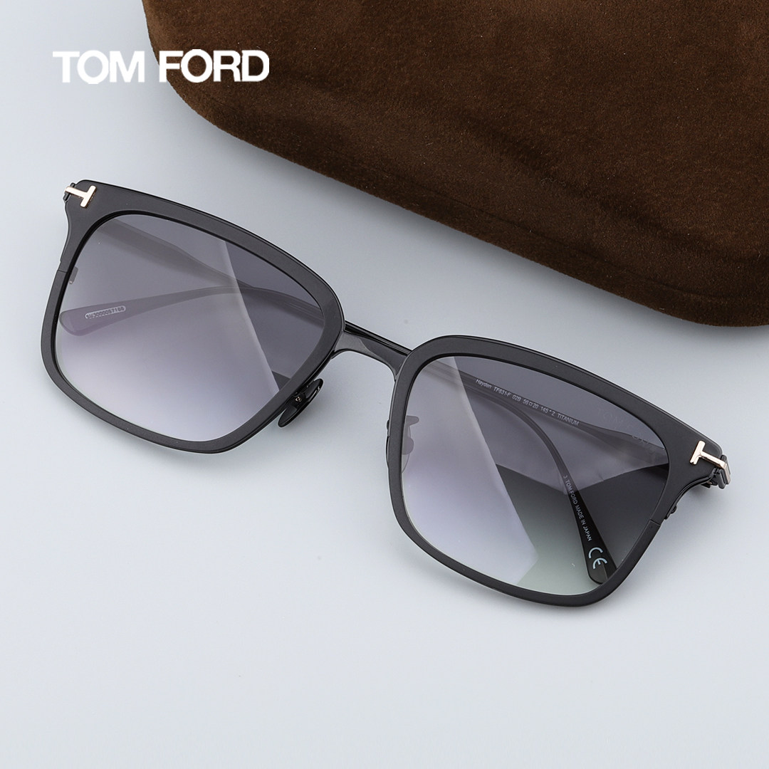 Tom Ford TOM sunglasses square metal titanium black box men and women driving sunscreen sunglasses TF831