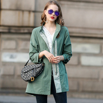 Long fashion trench coat women 2021 early autumn new Korean skinny coat small man long sleeve waist coat women