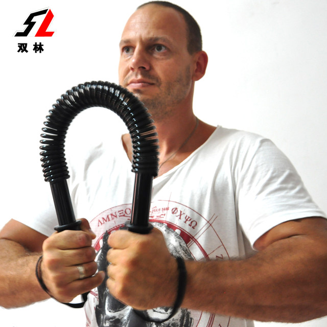 Shuanglin electroplated arm strength device double spring grip stick 3040KG5060kg chest arm muscle expansion