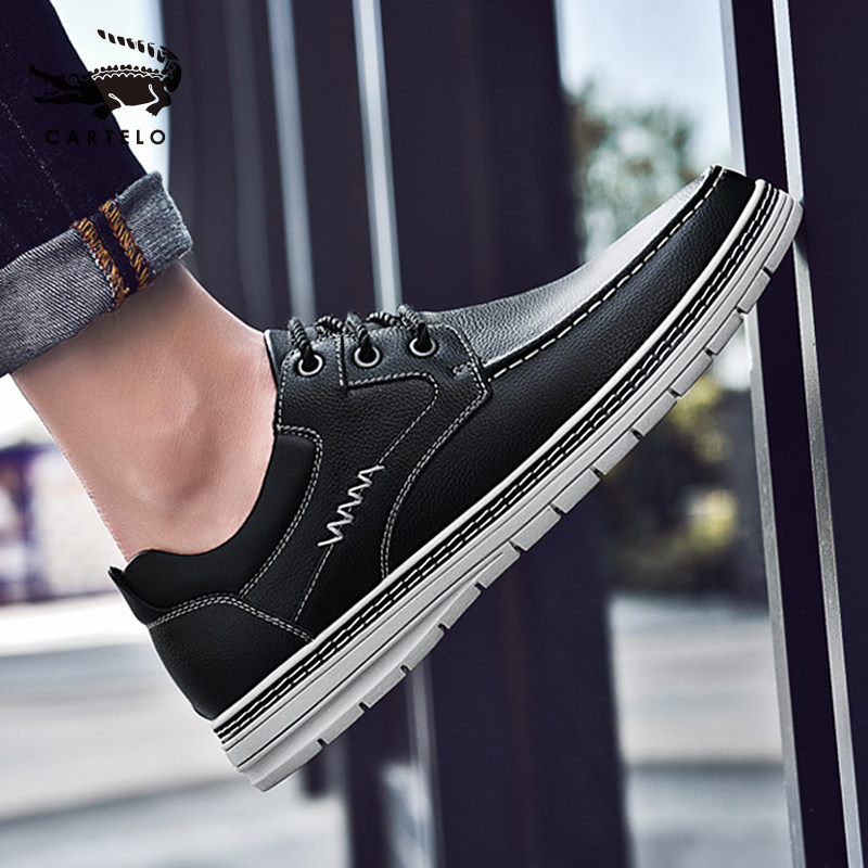 Caravan Alligator Men's Shoes Genuine Leather Board Shoes Spring 100 Lap Tooling Tide Shoes 2022 New Korean Version Casual Leather Shoes