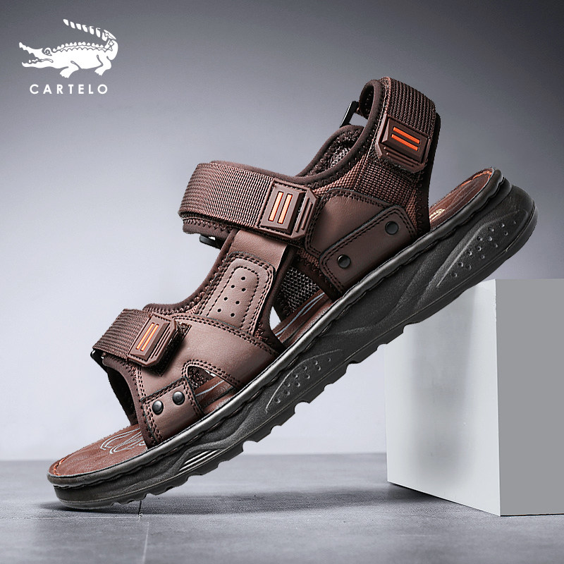 Crocodile sandals men's 2022 new summer sports beach shoes non-slip outside wearing soft-bottom trendy casual men slippers