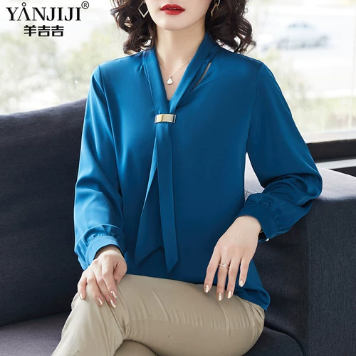 Весенняя шифоновая приятная телу рубашка для матери, 40 лет, в западном стиле, коллекция 2021, городской стиль