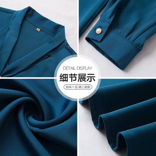 Весенняя шифоновая приятная телу рубашка для матери, 40 лет, в западном стиле, коллекция 2021, городской стиль