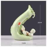 [Два маленьких предположения] Имитация нефрита лотоса листья вазы пара подарки подарки домашняя гостиная