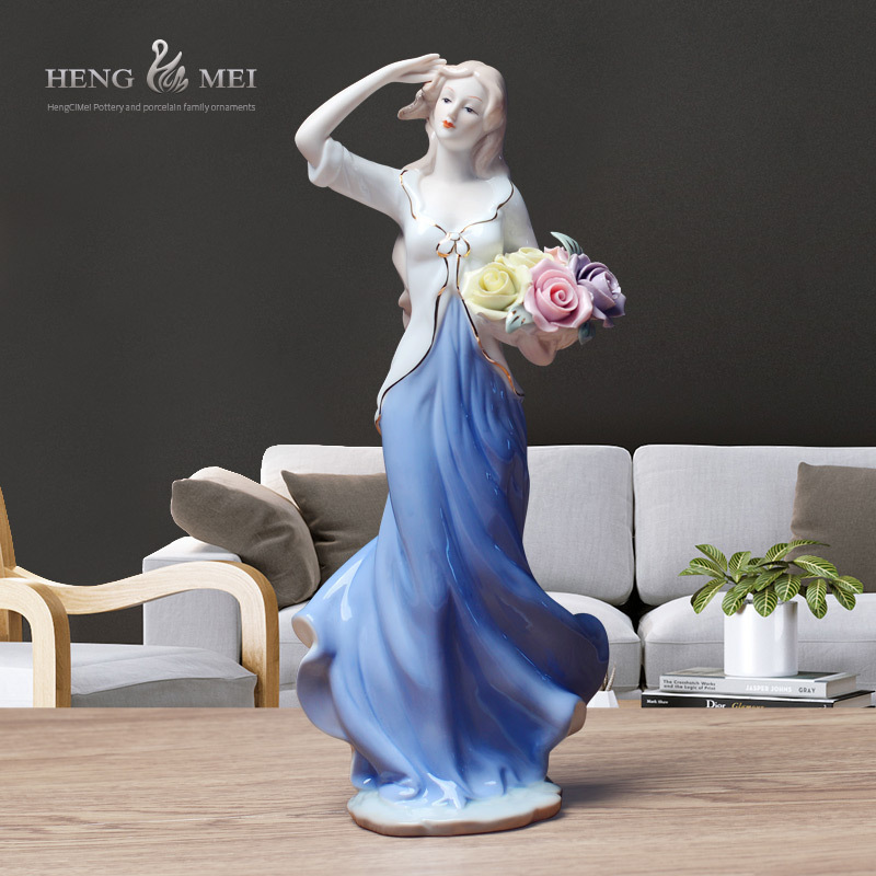 Western European women 070 rural household adornment ornament characters of jingdezhen ceramic arts and crafts its furnishing articles