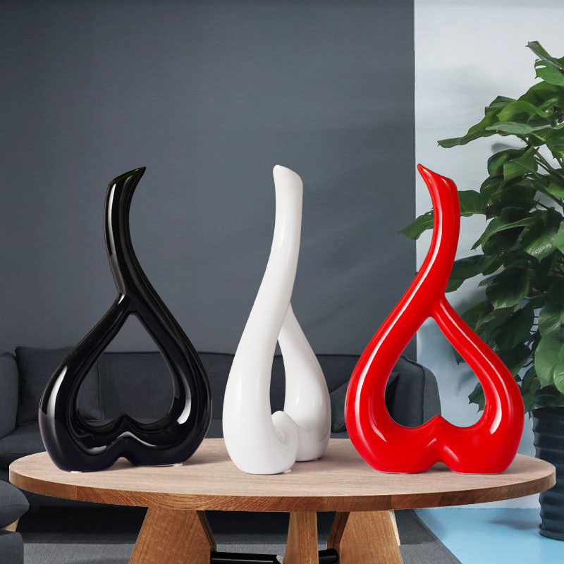 Modern home act the role ofing new home furnishing articles marriage room decoration craft gift porcelain vase decoration heart - shaped flowers