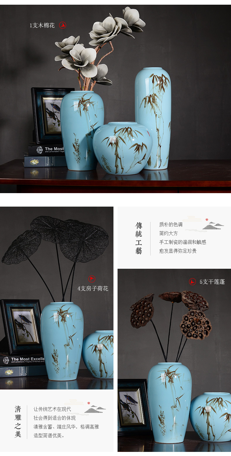 Contracted and I household ceramics creative lucky bamboo vase dried flowers zen sitting room ground adornment flower arranging furnishing articles