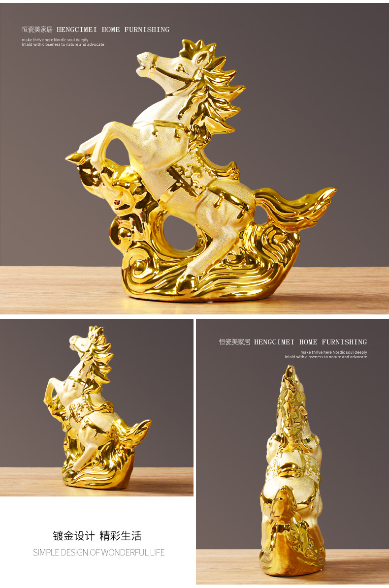 Wine accessories furnishing articles success boss table gilded decoration ceramics handicraft indoor living room office