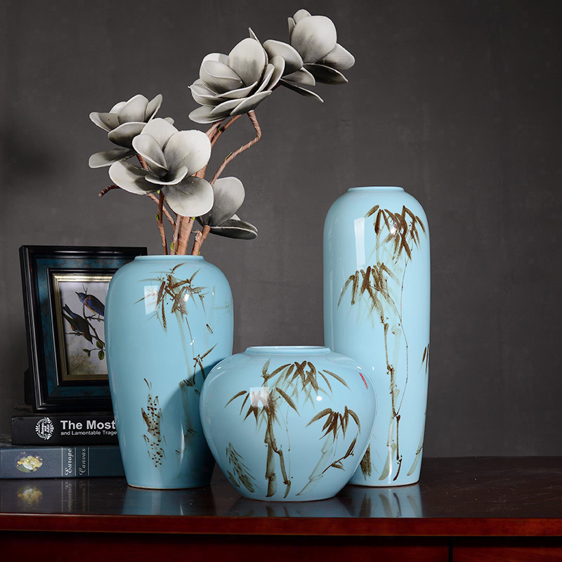 Contracted and I household ceramics creative lucky bamboo vase dried flowers zen sitting room ground adornment flower arranging furnishing articles