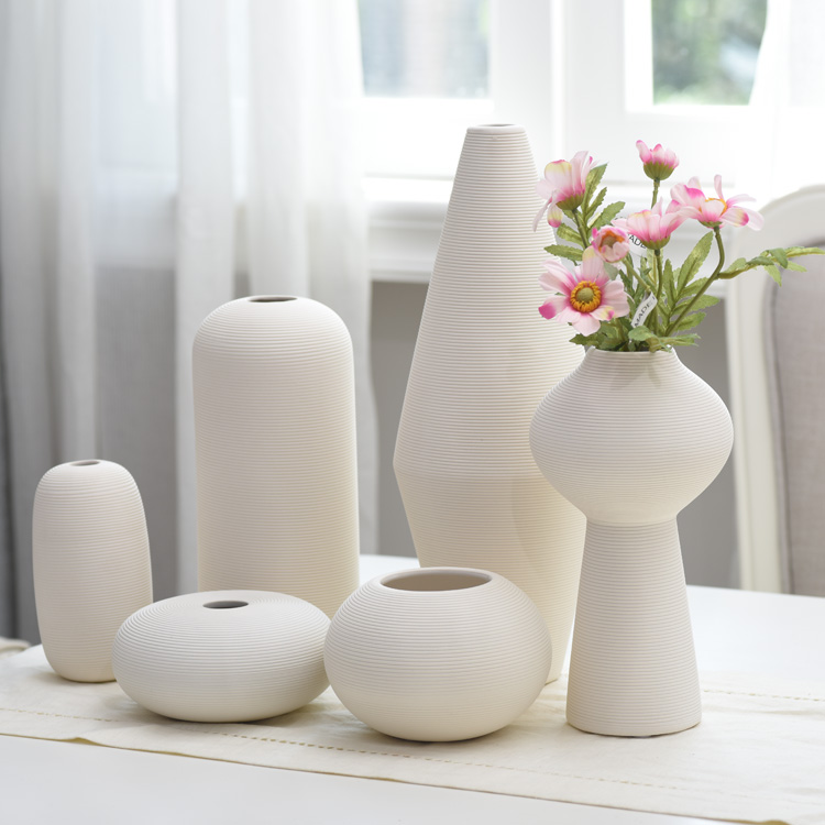 INS furnishing articles creative I and contracted sitting room white ceramic vase household soft adornment hydroponic flower vase