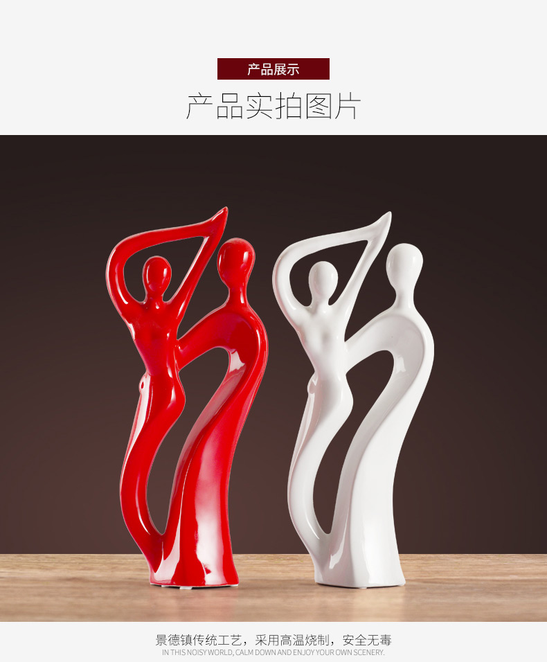 TV ark place China red ceramics handicraft lovers dancers creative living room the modern home decoration decoration